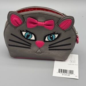 Brighton Menagerie CLEO CAT Purse Pouch Bag Leather Crossbody RT $125-NWT